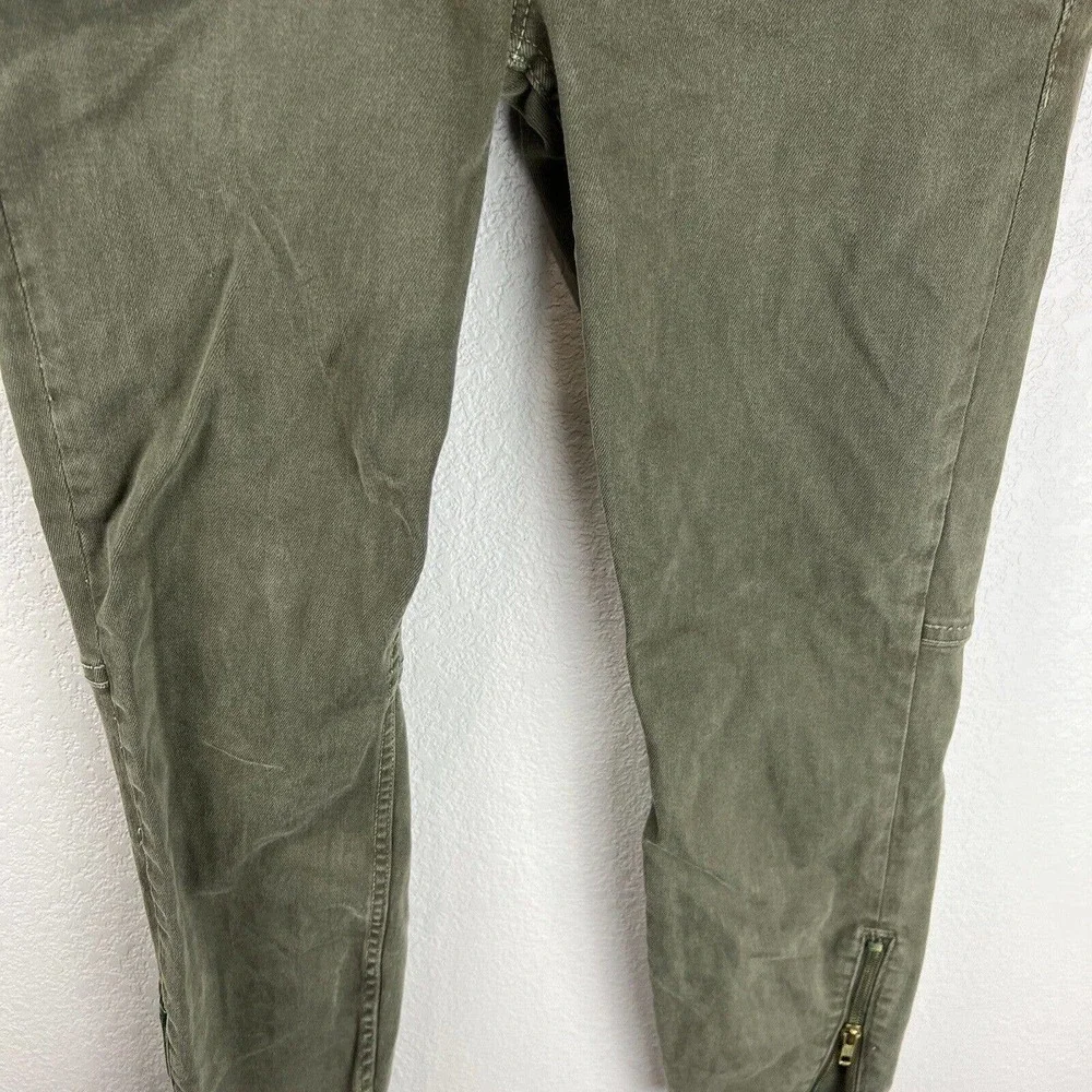 Mother Jeans Women 25 Green Crop Zipper‎ Zip Muse Moss Military